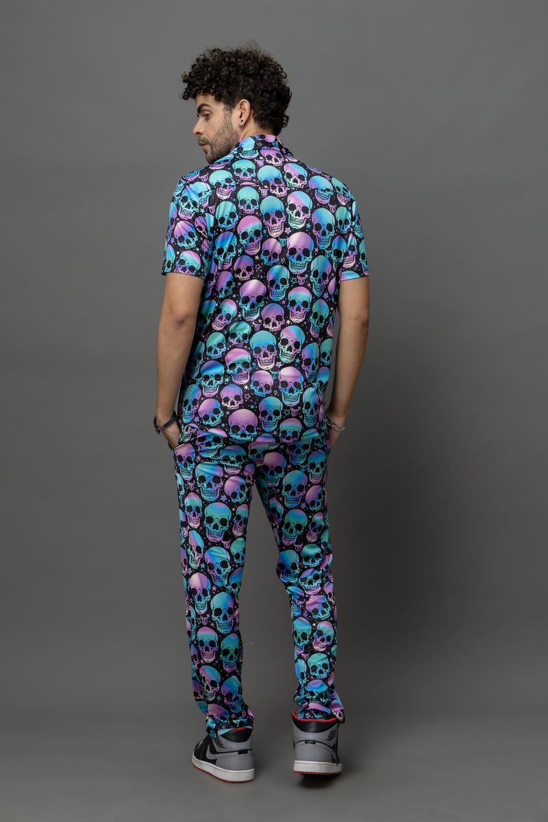 GO DEVIL Skull Printed Co-Ord Set For Men - Image 2
